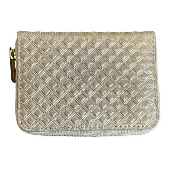 Tory Burch Rose Gold Marion Embossed Leather Coin Pouch Card Holder - Picture 3 of 9